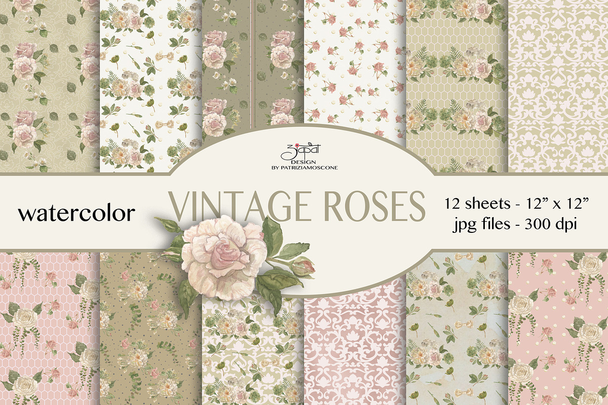 Vintage roses in Patterns - product preview 8