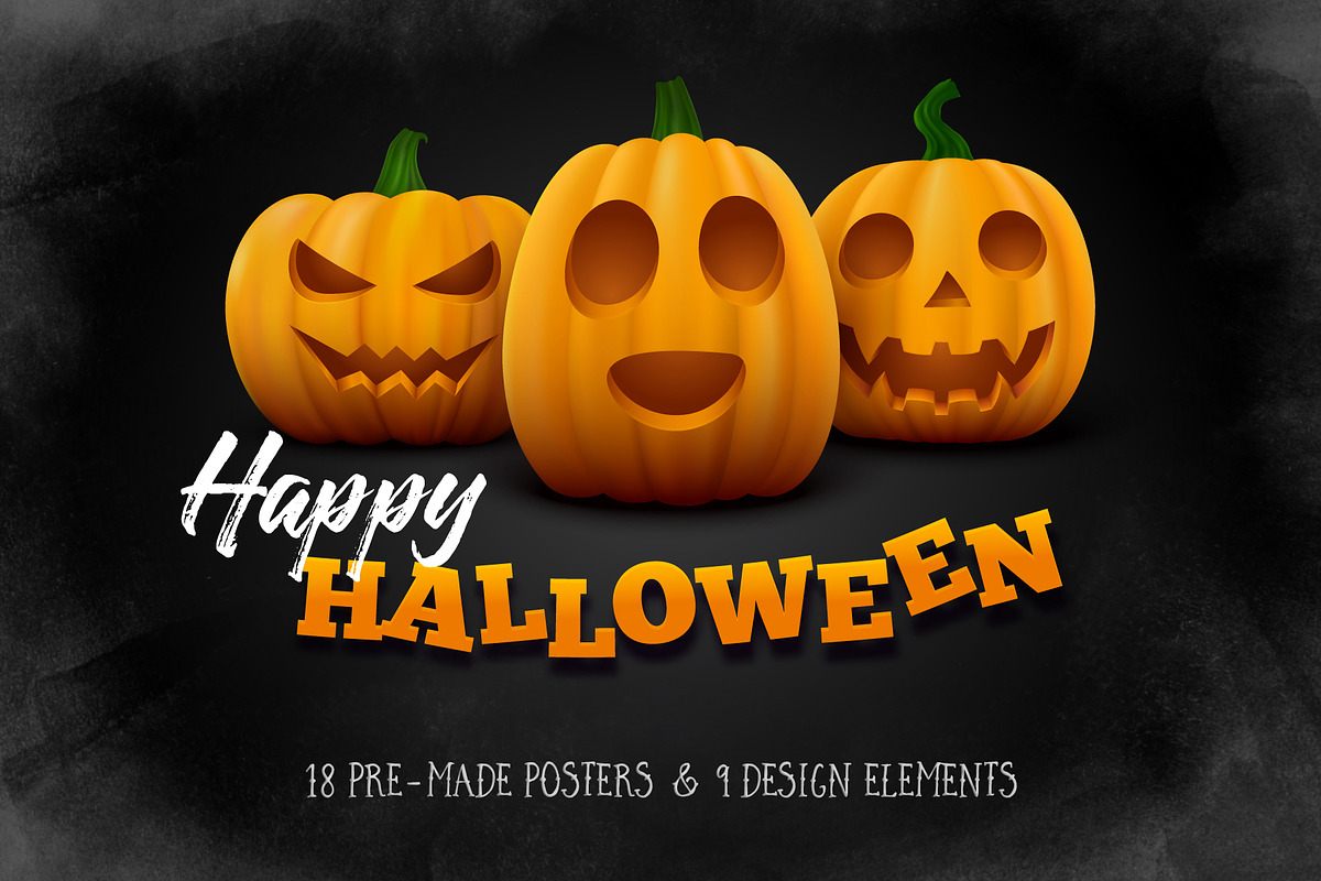 Halloween Posters Set in Illustrations - product preview 8