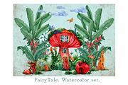 Fairy Tale. Watercolor set.