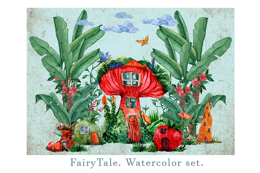 Fairy Tale. Watercolor set. in Illustrations - product preview 8