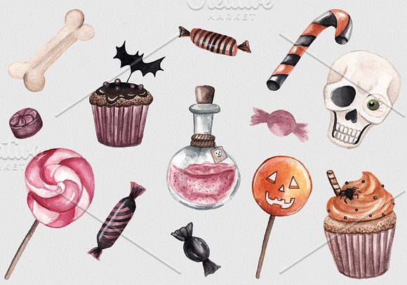 Trick or Treat! Halloween.Watercolor in Illustrations - product preview 2