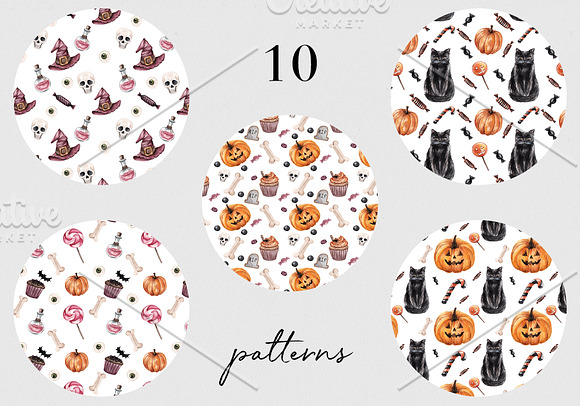 Trick or Treat! Halloween.Watercolor in Illustrations - product preview 3