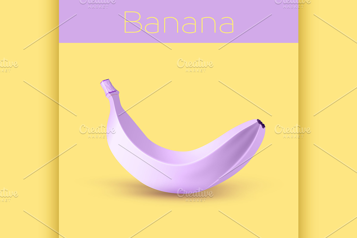 Painted purple banana in Illustrations - product preview 8