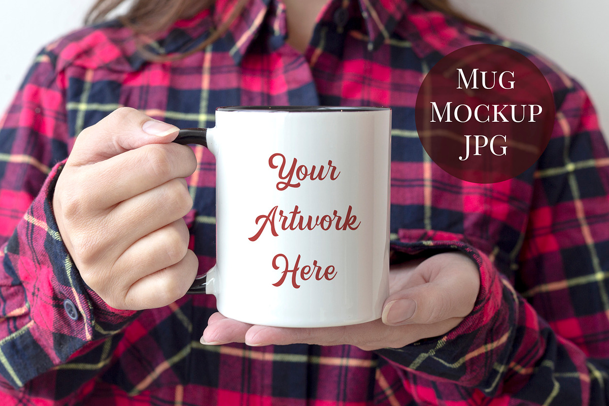 Mug with Black handle Mockup in Product Mockups - product preview 8