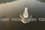 Cruise ship on the river.Aerial view