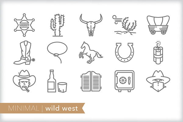 Minimal wild west icons