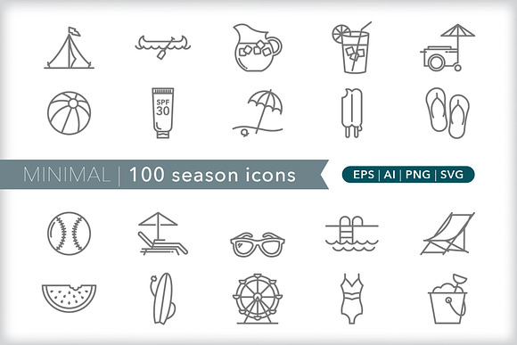 Minimal 100 season icons in Easter Icons - product preview 2