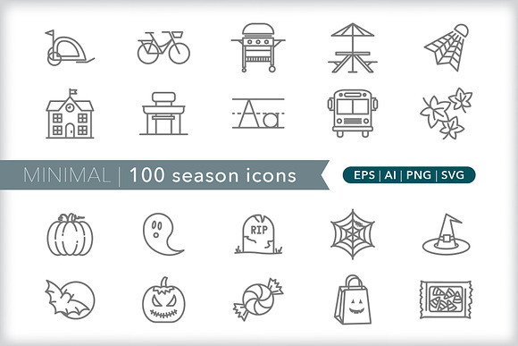 Minimal 100 season icons in Easter Icons - product preview 3