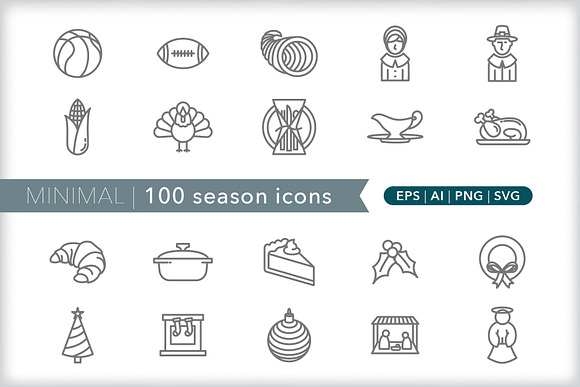 Minimal 100 season icons in Easter Icons - product preview 4