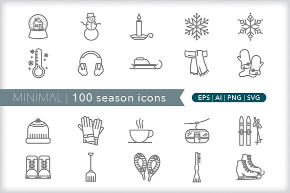 Minimal 100 season icons in Easter Icons - product preview 5