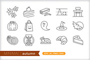 Minimal autumn icons