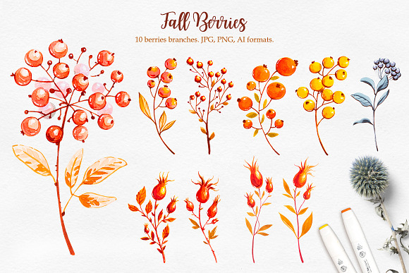 Fall Collection. Markers. in Illustrations - product preview 1
