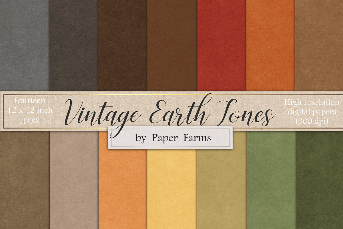 Vintage earth toned paper textures in Textures - product preview 8