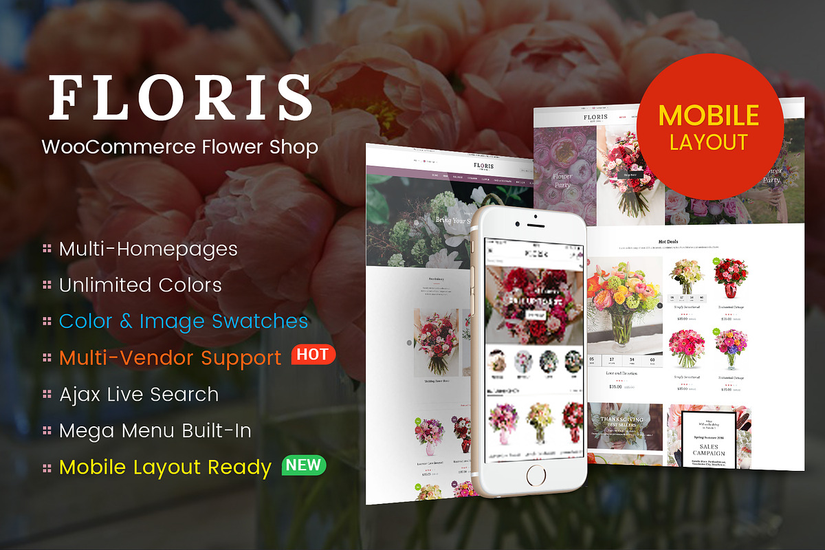 Floris - WooCommerce Flower Shop in WordPress Commerce Themes - product preview 8