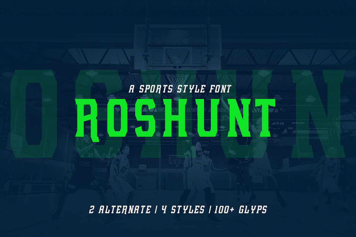 Roshunt - NFC Font Family ( 50%OFF ) in Display Fonts - product preview 8