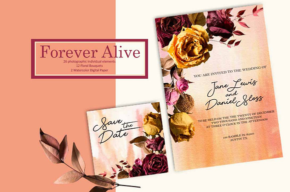 Forever Alive Floral Clip Art in Illustrations - product preview 2