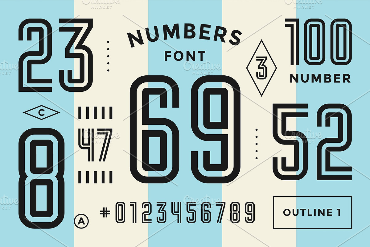 Numbers alphabet and font in Illustrations - product preview 8