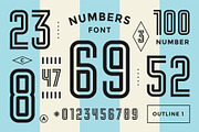 Numbers alphabet and font