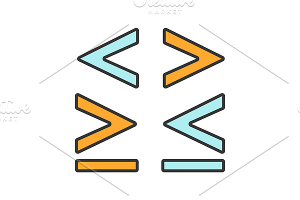 Math symbols color icon