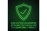 Security check neon light icon
