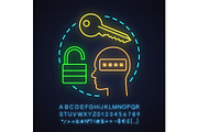 User's account neon light icon