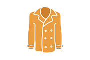 Men's coat flat glyph color icon