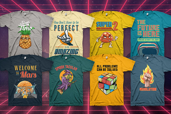 Back To Retro 100 T-Shirt Designs in Illustrations - product preview 3