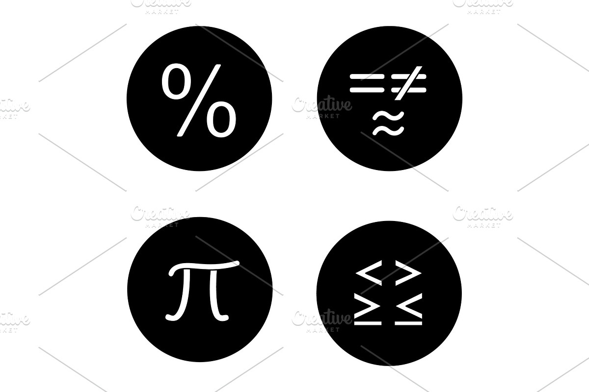 Mathematics glyph icons set in Icons - product preview 8