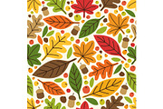 Cute autumn seamless pattern with