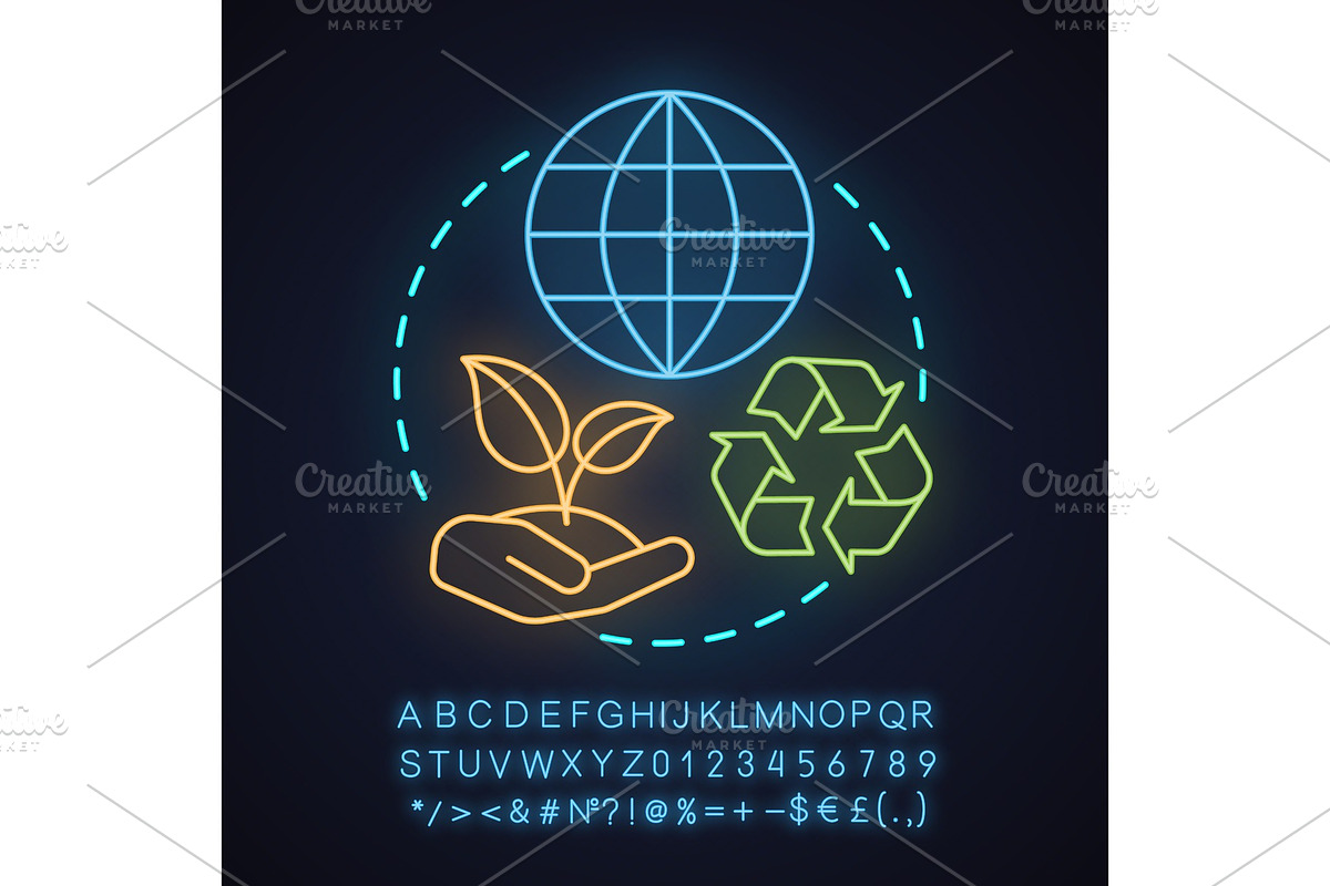 Ecology neon light concept icon in Icons - product preview 8