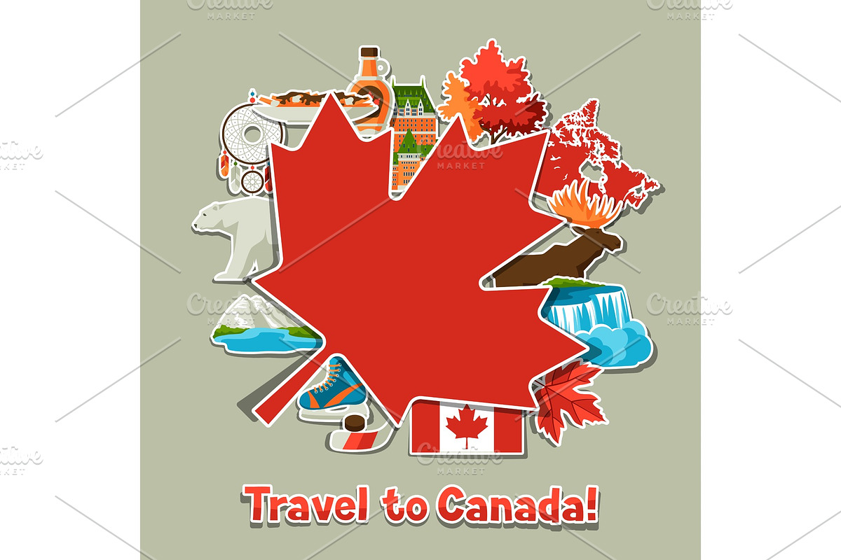 Canada sticker background design. in Illustrations - product preview 8