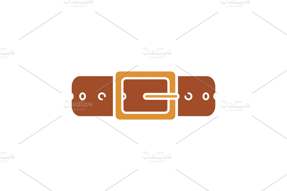 Leather belt glyph color icon in Icons - product preview 8