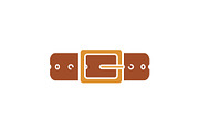 Leather belt glyph color icon