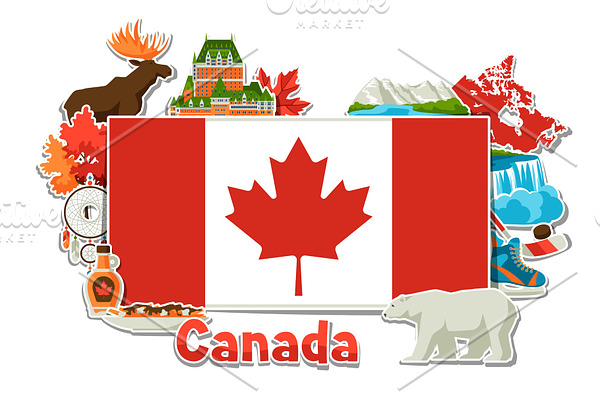 Canada sticker background design.