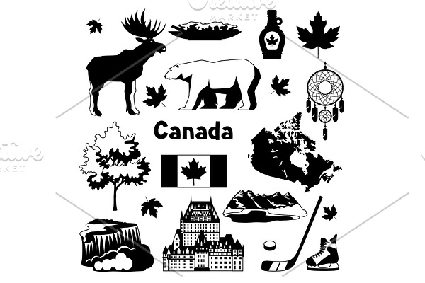 Canada icons set.