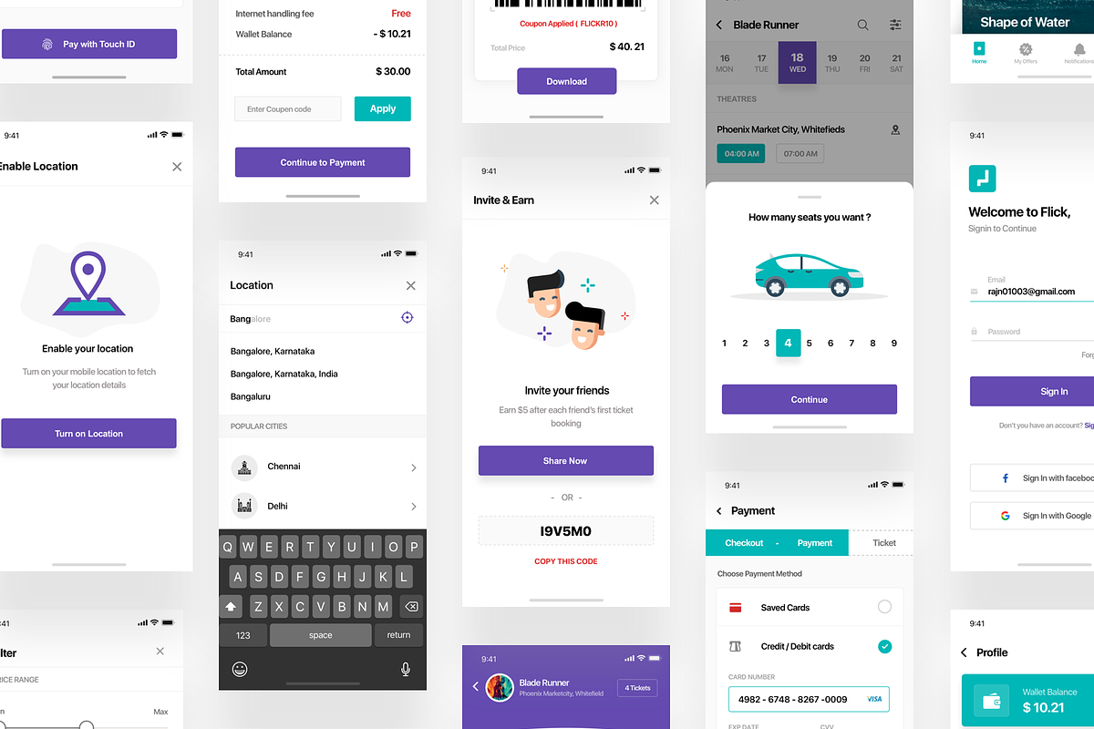 Movie ticket booking app ui kit in Mobile & Web Mockups - product preview 8