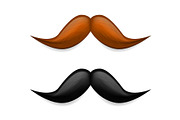 Mustache illustration. Vector brown