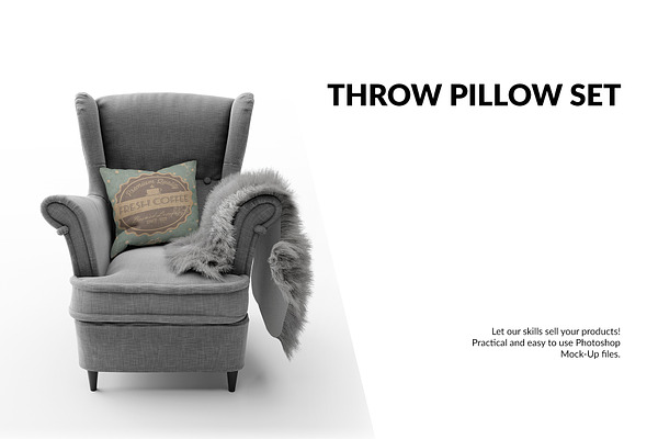 Throw Pillow on Armchair Set