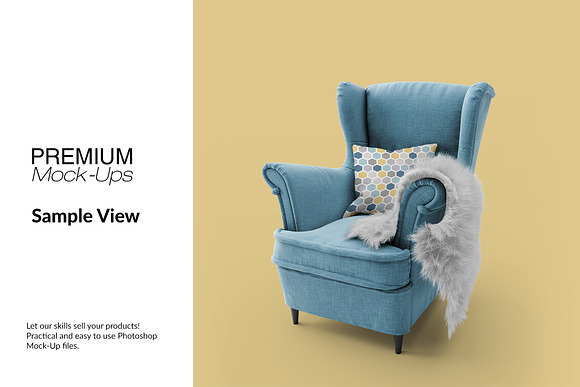 Throw Pillow on Armchair Set in Product Mockups - product preview 10