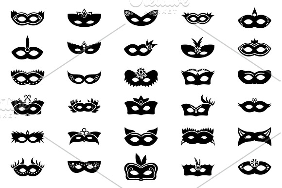 60 Face Mask Flat Vector Icons in Icons - product preview 2