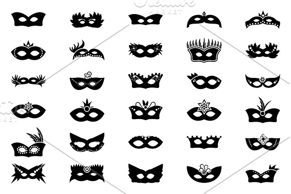 60 Face Mask Flat Vector Icons in Icons - product preview 3