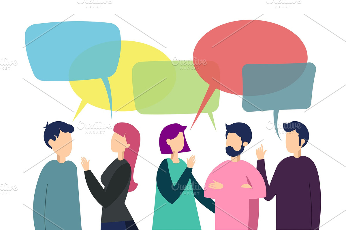 People team conversation vector in Illustrations - product preview 8