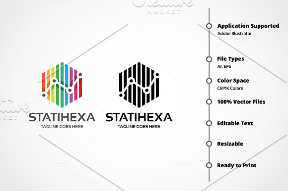 Statistic Hexagon Logo in Logo Templates - product preview 2