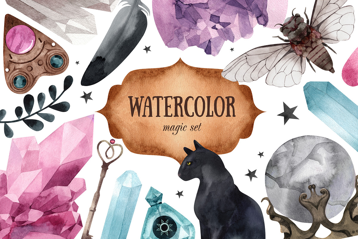 Watercolor magic set in Illustrations - product preview 8
