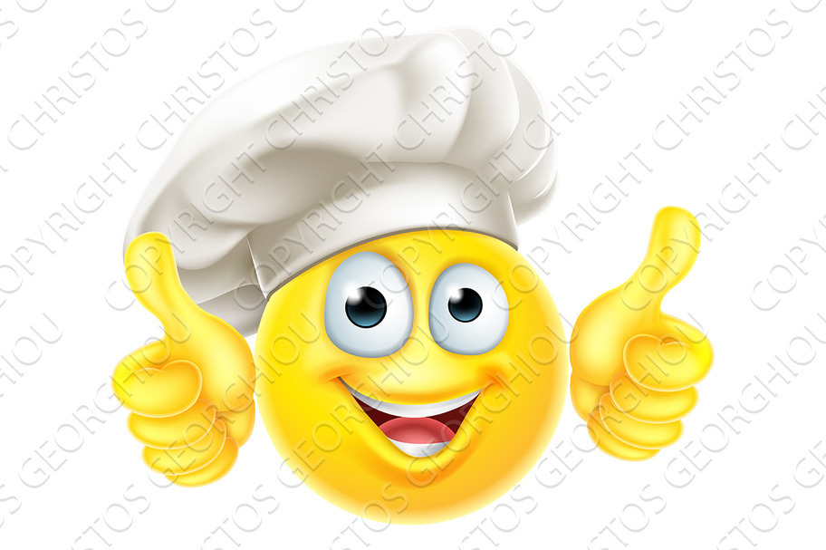Emoji Chef Cook Cartoon Thumbs Up | Custom-Designed Illustrations ...