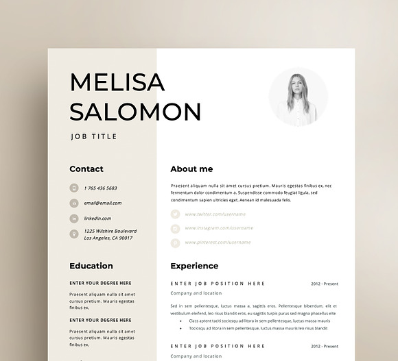 Resume Template 1, 2 page | Rome in Resume Templates - product preview 2