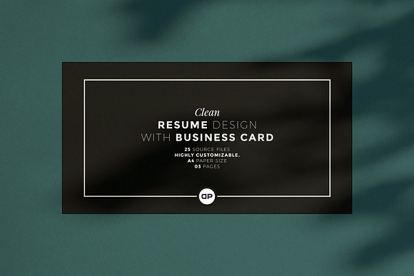 Clean Resume with Business Card  in Resume Templates - product preview 1