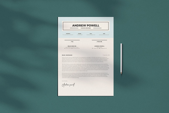 Clean Resume with Business Card  in Resume Templates - product preview 2