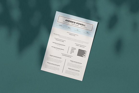 Clean Resume with Business Card  in Resume Templates - product preview 3