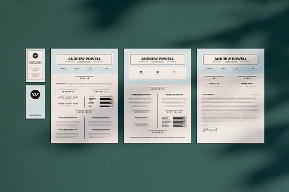 Clean Resume with Business Card  in Resume Templates - product preview 5